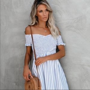 NWT - Get With The Lingo Striped Smocked Dress